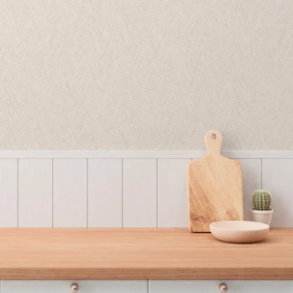 Strukturtapete Fischgrät Beige Creme – Vliestapete dezent textilartig modern 