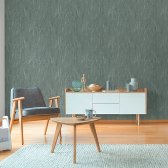 Botanical wallpaper grass motif green white - nature design on textured non-woven wallpaper 