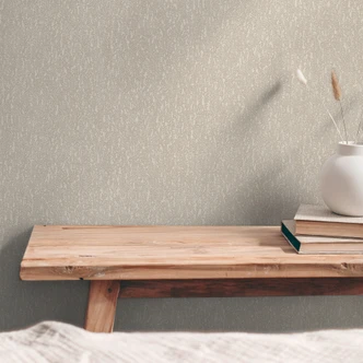 Structuurbehang in gipslook crèmegroen zilver - Vliesbehang met mat effect 