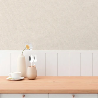Vit och krämig tapet i linneutseende - lätt Icke-vävd tapet med fin struktur i naturvitt 