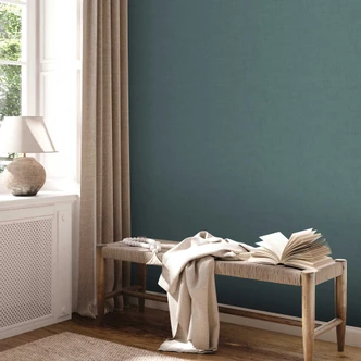 Strukturerad tapet enfärgad grönblå - tapet med gipsutseende - tapet med struktur 