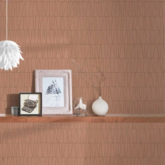 Papier peint graphique avec motif de lignes or rose - papier peint graphique ligné - papier peint intissé Papier peint graphique avec motif de lignes or rose - papier peint graphique ligné - papier peint intissé