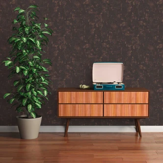 Svart och guld raffia mönster tapet - non-woven tapet med metallisk effekt -texturerad tapet 