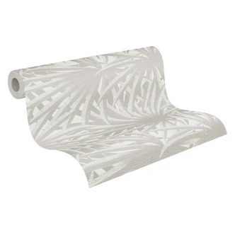 Livingwalls Metropolitan Stories 2 Said - Marrakech Papier peint floral palmier, Gris, Métallique, Blanc Livingwalls Metropolitan Stories 2 Said - Marrakech Papier peint floral palmier, Gris, Métallique, Blanc