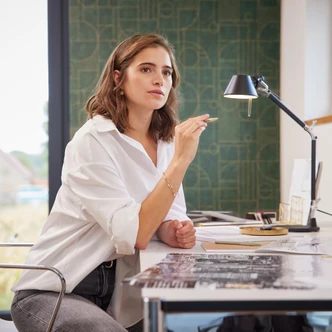 Art Déco Tapete opalgrün, gold, Vliestapete My Home My Spa von Livingwalls  