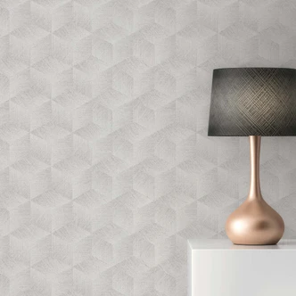 Papier peint durable 3D Illusion - Papier peint rétro de A.S. Création Gris Blanc 385062 