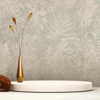 Dschungeltapete PVC-Frei - Palmen-Tapete von A.S. Création Grau Beige Weiß 386384  
