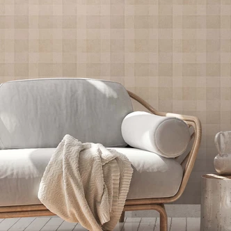 Papier peint à carreaux Papier peint intissé - Papier peint champêtre de Marron Beige Sans PVC A.S. Création 386641 