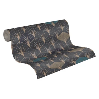 A.S. Création Pop Style Papier peint retro / vintage - Papier peint géométrique or, Noir 