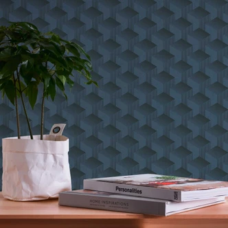 Grafisk tapet grå svart - retro tapet 3D-effekt - non-woven tapet vardagsrum sovrum 