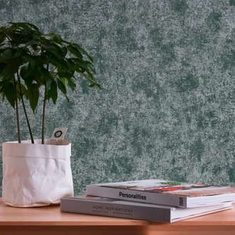 Unity tapet grön silver - enfärgad metallisk non-woven tapet - texturerad tapet för skal och stick 