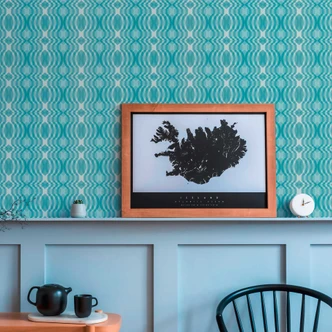 Papier peint intissé géométrique crème bleu - papier peint graphique style rétro - papier peint à motifs vintage Papier peint intissé géométrique crème bleu - papier peint graphique style rétro - papier peint à motifs vintage