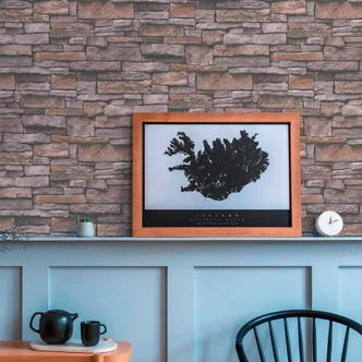 steen optiek behang grijs bruin - 3D steen behang - vliesbehang slaapkamer kantoor 