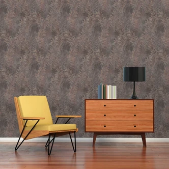 Florale Tapete Grau Beige - Natur-Tapete im Landhaus-Stil - Vliestapete Schlafzimmer Flur 