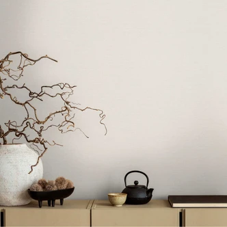 Unit tapet i linneoptik kräm - subtil texturerad tapet för eleganta rum 