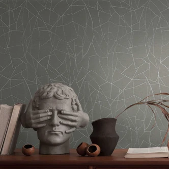 Papier peint abstrait à motifs en gris blanc - Papier peint intissé moderne avec motifs à lignes fines 