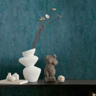 Vliesbehang effen in blauw geblazen vinyl behang met metallic effect design behang Vliesbehang effen in blauw geblazen vinyl behang met metallic effect design behang