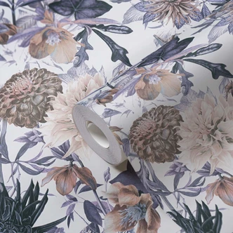 A.S. Création Blumentapete Dream Flowery Vliestapete floral blau, beige, weiß, grau 