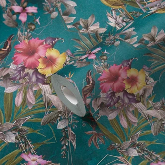 A.S. Création Blumentapete Dream Flowery Vliestapete floral blau, grün, rosa, orange, gelb 