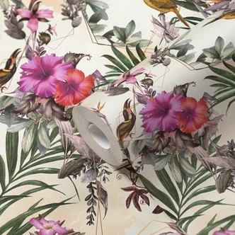 A.S. Création Blumentapete Dream Flowery Vliestapete floral grün, beige, rosa, lila 