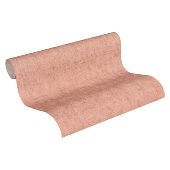 A.S. Création Papier peint Intissé Greenery uni vintage rose, orange, rouge 