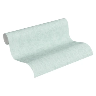 A.S. Création Papier peint Intissé Greenery uni vintage bleu 