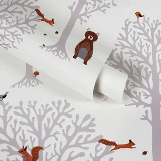 A.S. Création Kinderzimmertapete Little Love Vliestapete mit niedlichen Wald Tieren braun, grauß, orange 