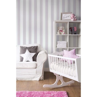 A.S. Création Kinderzimmertapete Little Love Vliestapete gestreift grau, weiß 