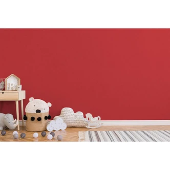 Brightly coloured unit wallpaper for children's rooms: Smooth surface in intensive red - Made in Germany 