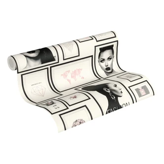 Livingwalls papier peint intissé Metropolitan Stories papier peint Lola Paris gris;noir;blanc 