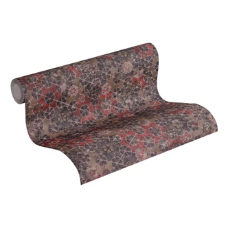 Livingwalls Papier peint intissé New Walls Finca Home motif carrelage rouge, marron, rose 