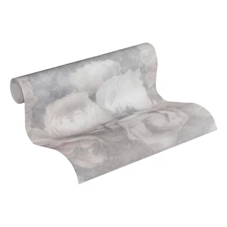 Livingwalls Papier peint intissé New Walls Romantic Dream motif Roses, blanc, rose, gris  