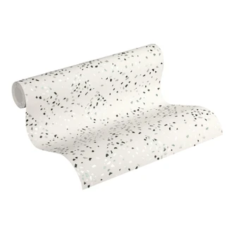 Livingwalls Papier peint intissé New Walls 50's Glam Confetti blanc, métallique, noir 