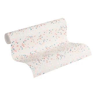 Livingwalls Papier peint intissé New Walls 50's Glam Confetti blanc, bleu, rose 