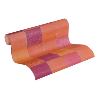Livingwalls Papier peint intissé New Walls Finca Home motif carrelage orange, rouge 
