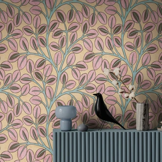 Vliestapete modern - markantes Retro-Muster in Terrakotta & Sand 