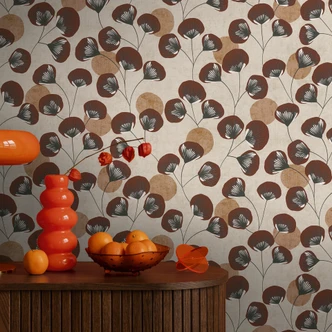 Carta da parati minimalista in tessuto non tessuto - sorprendente Campione di prodotto in toni naturali e grigio 