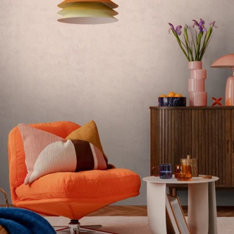 Vliestapete modern - feines Streifenmuster in Greige & Terrakotta Vliestapete modern - feines Streifenmuster in Greige & Terrakotta