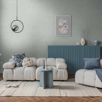 Wandtapete Vlies Skandi - feines Streifenmuster in Greige & Naturton Wandtapete Vlies Skandi - feines Streifenmuster in Greige & Naturton