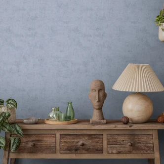 Tapete aus Vlies minimalistisch - dezentes Blätterdesign in Petrol & Taupe 
