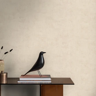 Carta da parati botanica in tessuto non tessuto - motivo a righe sottili in grigio e terracotta 