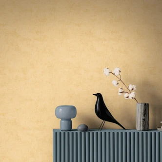 Tapete aus Vlies minimalistisch - dezentes Blätterdesign in Terrakotta & Naturton 