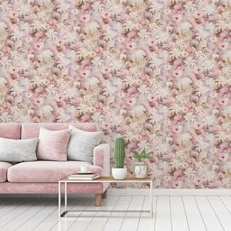 A.S. Création Bloemenbehang PintWalls Vliesbehang Wit Roze Groen 