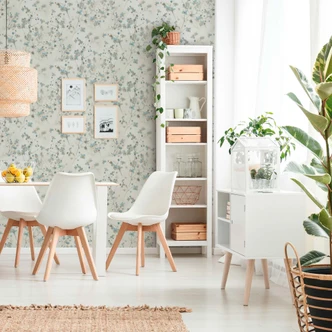 A.S. Création Bloemenbehang PintWalls Vliesbehang Blauw Wit Grijs 