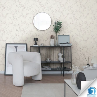 Florale Vliestapete Creme Rosa - Tapete mit Zweigen & Blüten - Tapezieren ohne Kleister Florale Vliestapete Creme Rosa - Tapete mit Zweigen & Blüten - Tapezieren ohne Kleister