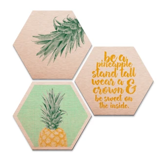 Hexagon alu dibond koper effect Ananas 