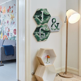 Hex Alu-Dibond Zilver Decoratieletters - Jungle 