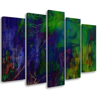 Leinwandbild 5 teilig, Abstrakte Frau Gemalt 