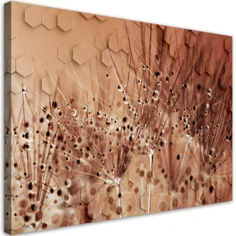 Leinwandbild, Pusteblume in Tau Tropfen 