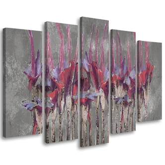 Leinwandbild 5 teilig, Pflanzen Blumen Simnitło 